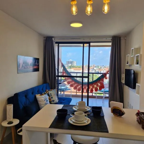 Flat Belo Mar - apto novo com varanda e vista mar